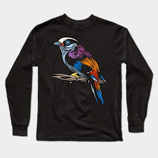 Tribal Sparrow Tropical Bird - Long Sleeve T-Shirt